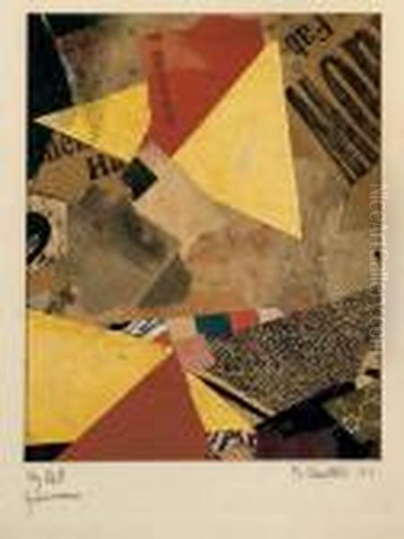 Mz 268 Hannover Oil Painting by Kurt Schwitters