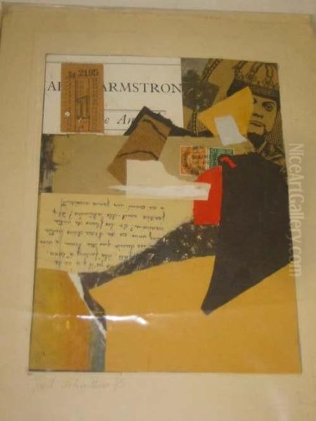 Abstract Collage Oil Painting by Kurt Schwitters