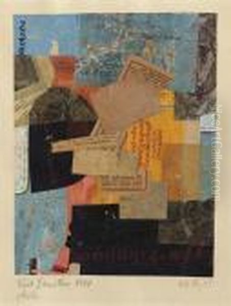 Mz 26,41 Okola Oil Painting by Kurt Schwitters