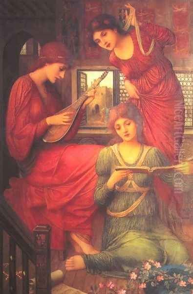 In the Golden Days Oil Painting by John Melhuish Strudwick