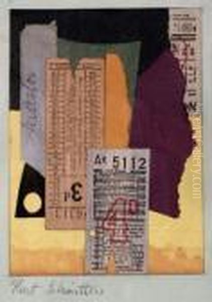 Composition Oil Painting by Kurt Schwitters