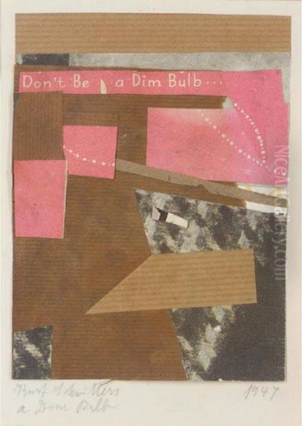 A Dim Bulb Oil Painting by Kurt Schwitters