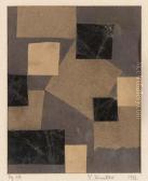 Mz 386 Hopf Oil Painting by Kurt Schwitters