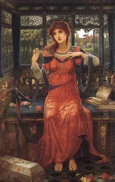 Oh Swallow, Swallow Oil Painting by John Melhuish Strudwick