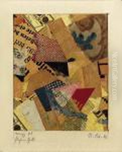 Merzz.96 Stehen Gelb Oil Painting by Kurt Schwitters