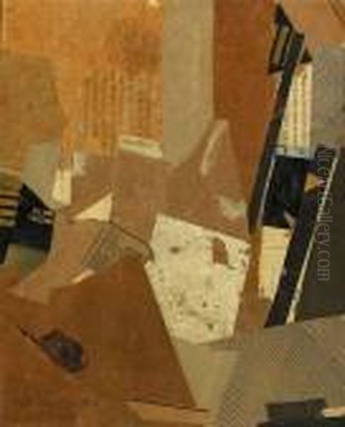 Gold Out Of Brown Oil Painting by Kurt Schwitters