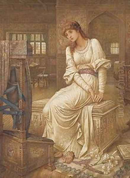 Elaine Oil Painting by John Melhuish Strudwick