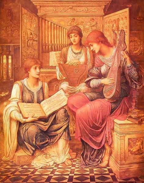 The Music of a Bygone Age I Oil Painting by John Melhuish Strudwick