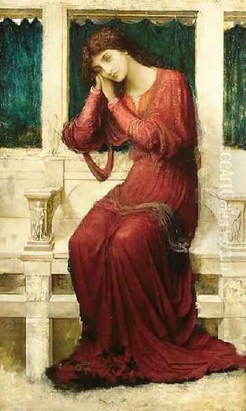 When Sorrow comes to Summerday Roses bloom in Vain Oil Painting by John Melhuish Strudwick