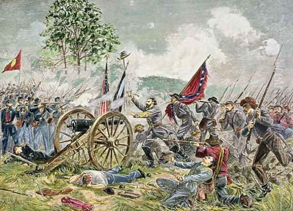 Picketts Charge, Battle of Gettysburg in 1863 Oil Painting by Charles Prosper Sainton