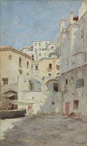 Amalfi Oil Painting by Pietro Scoppetta