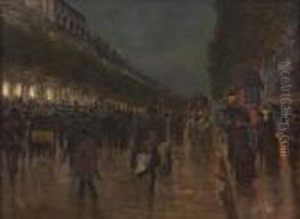 Parigi Di Notte Oil Painting by Pietro Scoppetta