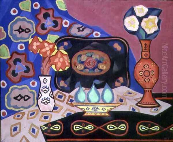 Still Life with Vases Oil Painting by Iosif Solomonovich Shkol'nik