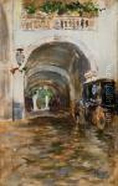 Cortile Oil Painting by Pietro Scoppetta