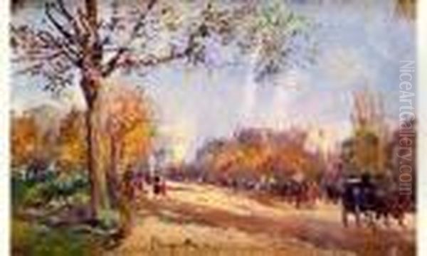 L'avenue Foch Oil Painting by Pietro Scoppetta