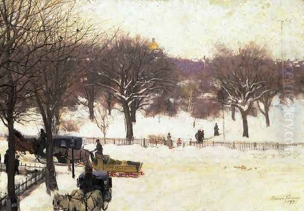 Boston Public Garden Oil Painting by Edward Emerson Simmons