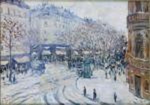 Parigi Sotto La Neve Oil Painting by Pietro Scoppetta