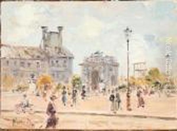 Passeggio A Parigi Oil Painting by Pietro Scoppetta