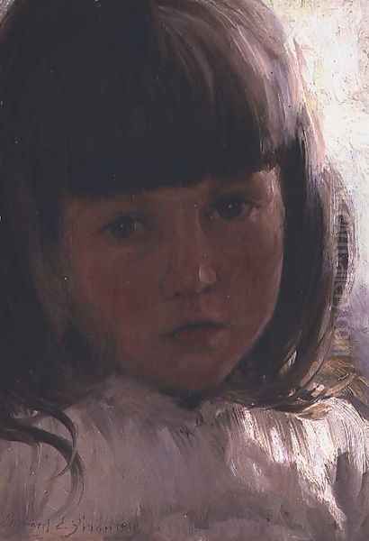 Study of a young girl Oil Painting by Edward Emerson Simmons