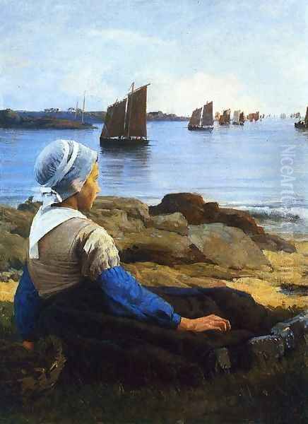 Awaiting His Return Oil Painting by Edward Emerson Simmons