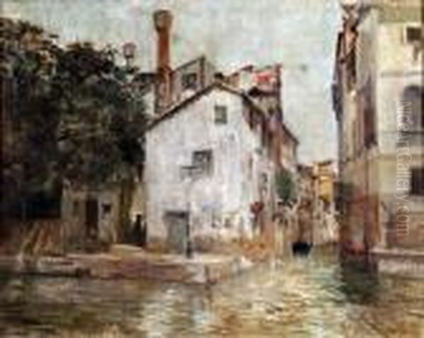 Canale A Venezia Oil Painting by Eugenio Scorzelli