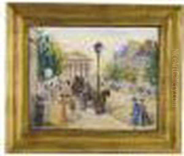 Boulevard Parigino Oil Painting by Eugenio Scorzelli