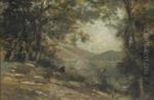 Camaldoli Oil Painting by Eugenio Scorzelli