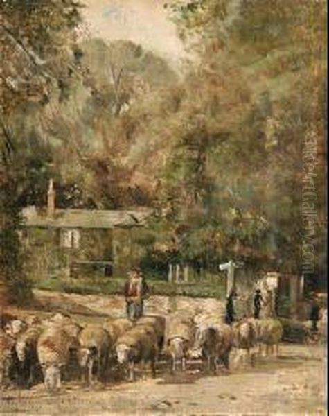 Villaggio Fittlewort In Scozia Oil Painting by Eugenio Scorzelli