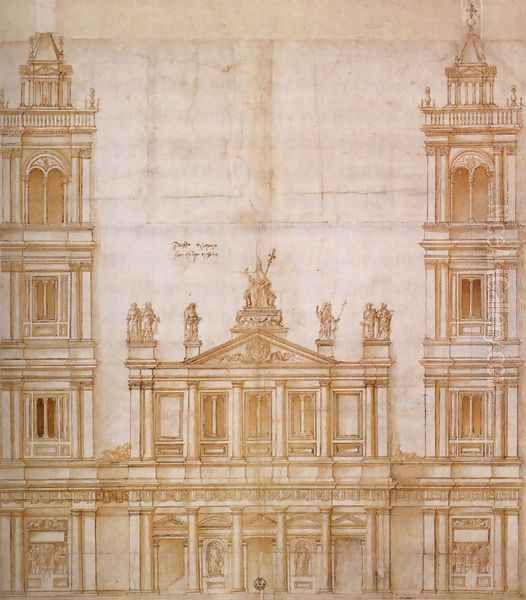 Design for the facade of San Lorenzo, Florence 1516 Oil Painting by Giuliano da Sangallo