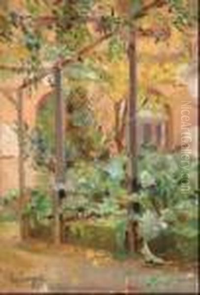 Giardini Dell'universita Di Belle Arti Oil Painting by Eugenio Scorzelli