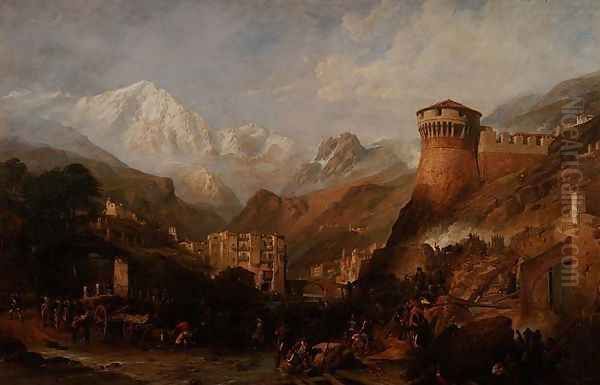 Battle of Rovereto, 4th September 1796, 1851 Oil Painting by William Clarkson Stanfield