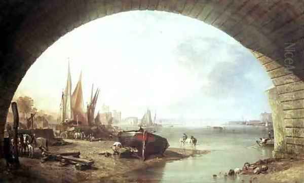 Old Vauxhall Bridge, London Oil Painting by William Clarkson Stanfield