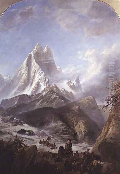 Pic du Midi DOssau, Pyrenees Oil Painting by William Clarkson Stanfield