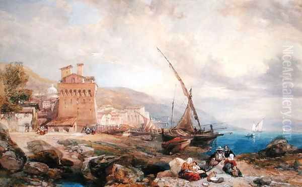 Gulf of Salerno, c.1840 Oil Painting by William Clarkson Stanfield