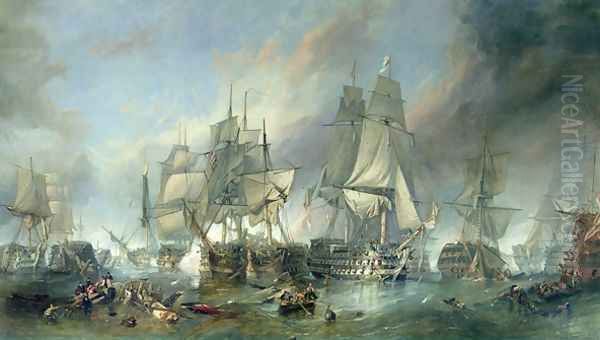 The Battle of Trafalgar, 1805 Oil Painting by William Clarkson Stanfield