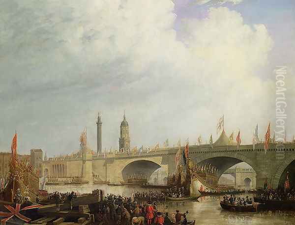 The Opening of London Bridge by William IV, 1831 Oil Painting by William Clarkson Stanfield