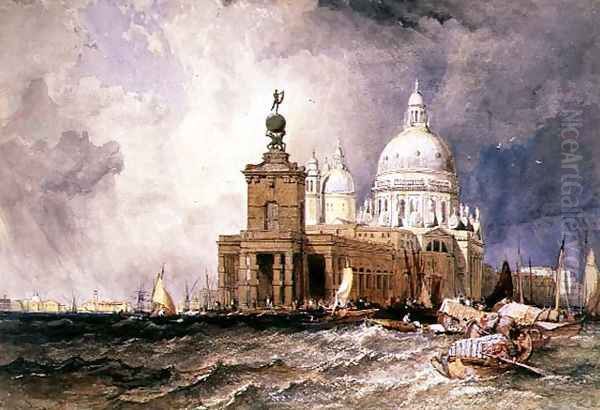 The Dogana and Santa Maria della Salute Oil Painting by William Clarkson Stanfield