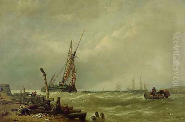 On the Texel, 1856 Oil Painting by William Clarkson Stanfield