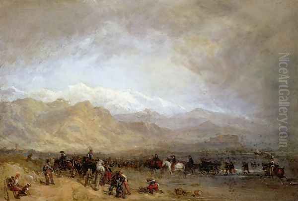 French Troops Fording the Magra Oil Painting by William Clarkson Stanfield