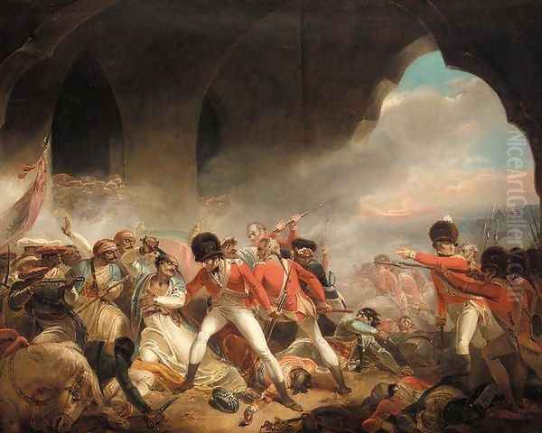 The Last Effort and Fall of Tippoo Sultan c. 1800 Oil Painting by Henry Singleton