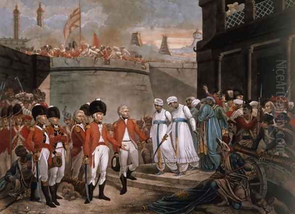 The Surrender of Two Sons of Tippoo Sahib 1749-99 as hostages in reparation for the war against Britain, 1789 Oil Painting by Henry Singleton