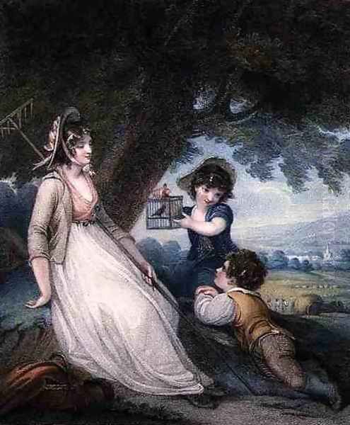 Innocent Captivation, engraved and pub. by Anthony Cardon 1772-1813, 1801 Oil Painting by Henry Singleton