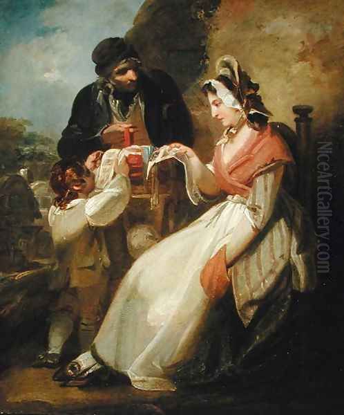 The Wandering Sailor, previously known as The Ballad Seller, c.1798 Oil Painting by Henry Singleton