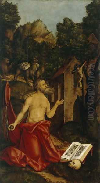 St Hieronymus, c. 1520 Oil Painting by Hans Leonhard Schaufelein