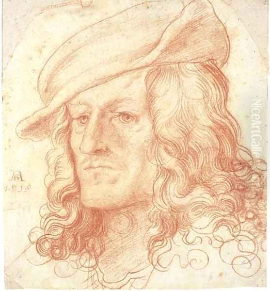 Portrait of a man, bust-length, wearing a hat Oil Painting by Hans Leonhard Schaufelein