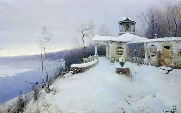 A deserted manor house Oil Painting by Vladimir Pavlovich Solokov