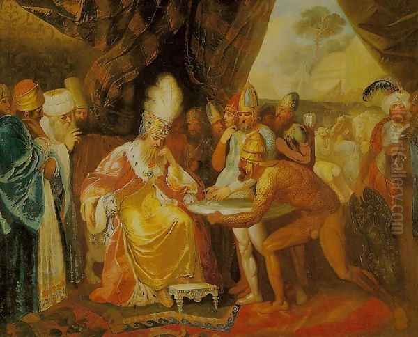 Scythian Envoys before Darius Oil Painting by Franciszek Smuglewicz