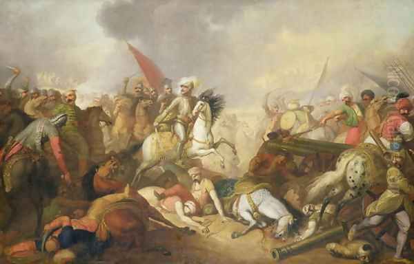 The Battle of Chocim in 1673, 1876 Oil Painting by Franciszek Smuglewicz