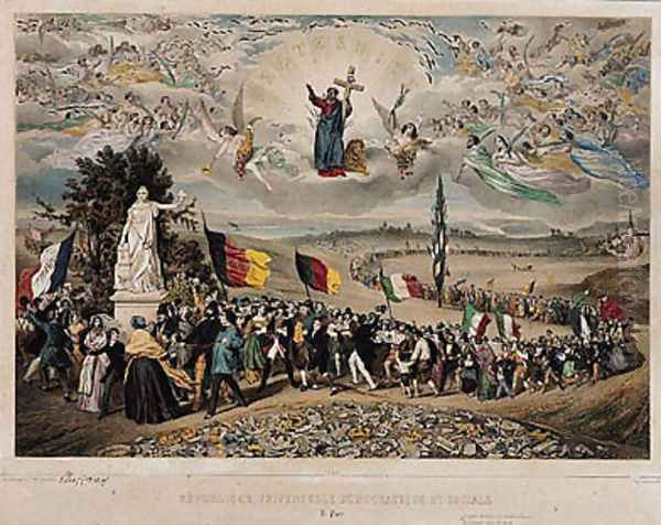 Universal Democratic and Social Republic, 1848 Oil Painting by Frederic Sorrieu