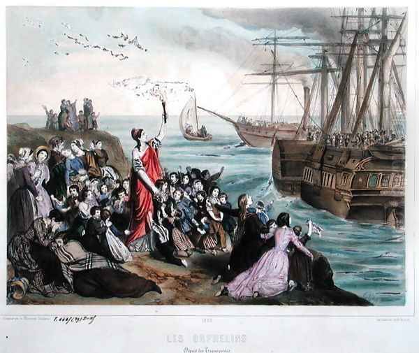 Bidding farewell to men sent into exile, 1850 Oil Painting by Frederic Sorrieu